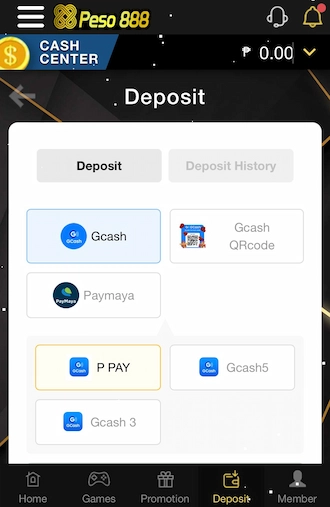 Step 1: Select the GCash wallet payment method.