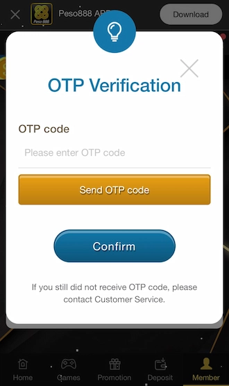 Step 5: OTP verification.